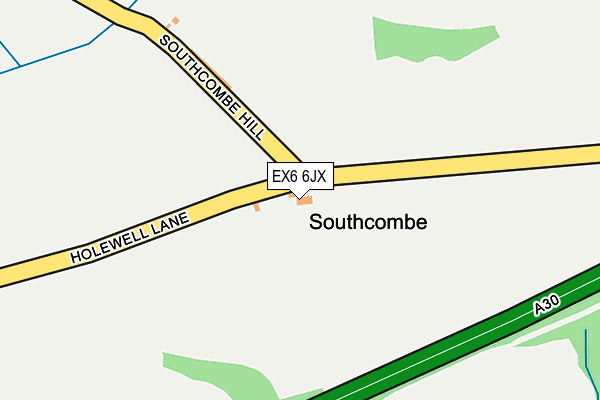 EX6 6JX map - OS OpenMap – Local (Ordnance Survey)