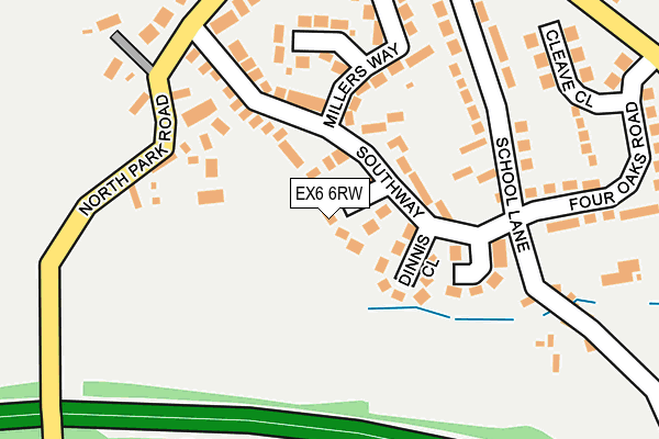 EX6 6RW map - OS OpenMap – Local (Ordnance Survey)