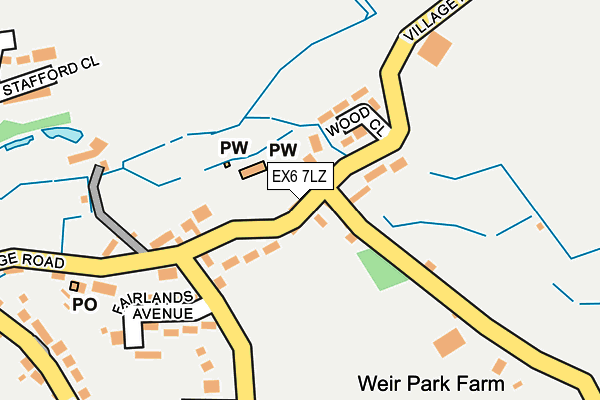 EX6 7LZ map - OS OpenMap – Local (Ordnance Survey)