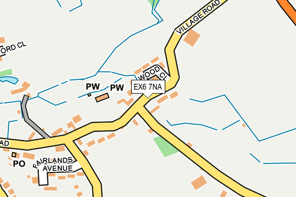 EX6 7NA map - OS OpenMap – Local (Ordnance Survey)