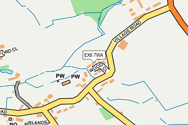 EX6 7WA map - OS OpenMap – Local (Ordnance Survey)