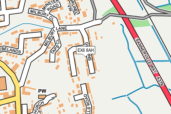 EX6 8AH map - OS OpenMap – Local (Ordnance Survey)