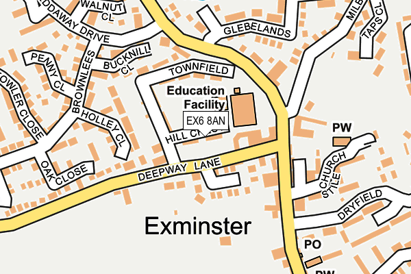 EX6 8AN map - OS OpenMap – Local (Ordnance Survey)