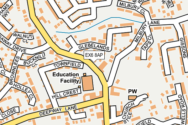 EX6 8AP map - OS OpenMap – Local (Ordnance Survey)