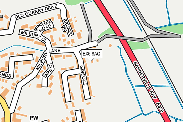 EX6 8AQ map - OS OpenMap – Local (Ordnance Survey)