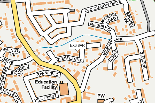 EX6 8AR map - OS OpenMap – Local (Ordnance Survey)
