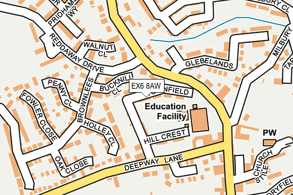 EX6 8AW map - OS OpenMap – Local (Ordnance Survey)