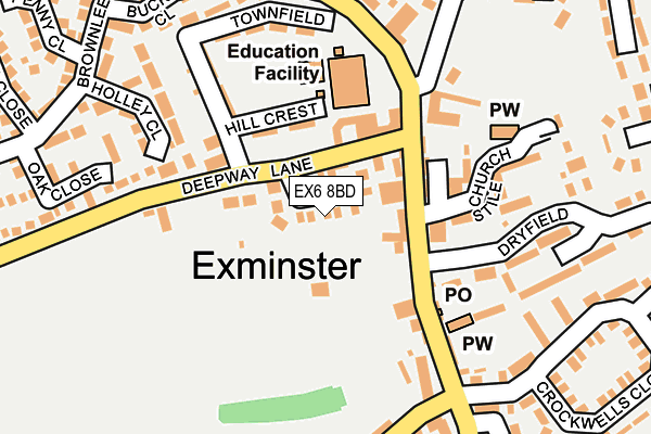 EX6 8BD map - OS OpenMap – Local (Ordnance Survey)