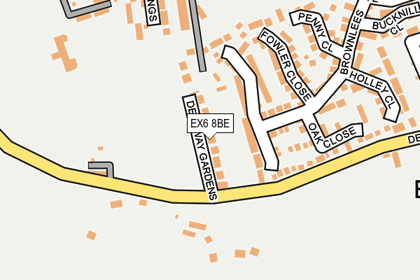 EX6 8BE map - OS OpenMap – Local (Ordnance Survey)