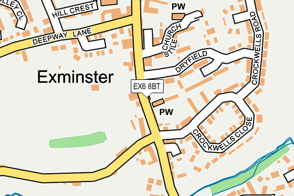 EX6 8BT map - OS OpenMap – Local (Ordnance Survey)