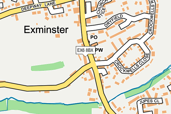 EX6 8BX map - OS OpenMap – Local (Ordnance Survey)