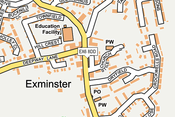 EX6 8DD map - OS OpenMap – Local (Ordnance Survey)