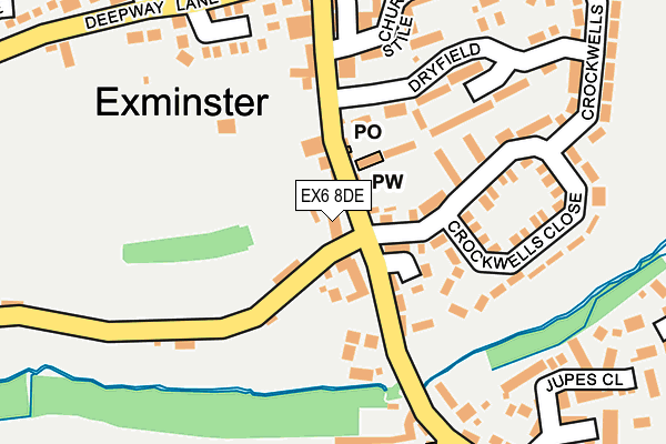 EX6 8DE map - OS OpenMap – Local (Ordnance Survey)