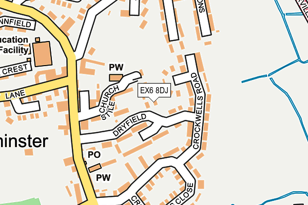 EX6 8DJ map - OS OpenMap – Local (Ordnance Survey)