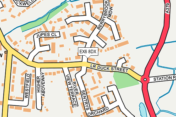 EX6 8DX map - OS OpenMap – Local (Ordnance Survey)