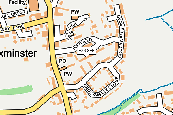 EX6 8EF map - OS OpenMap – Local (Ordnance Survey)