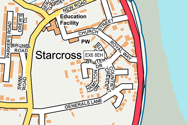 EX6 8EH map - OS OpenMap – Local (Ordnance Survey)