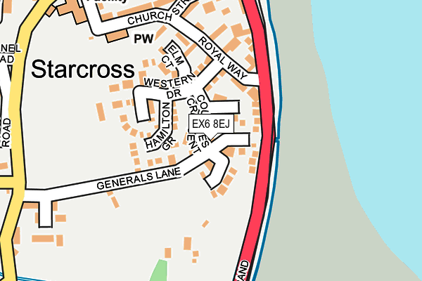 EX6 8EJ map - OS OpenMap – Local (Ordnance Survey)
