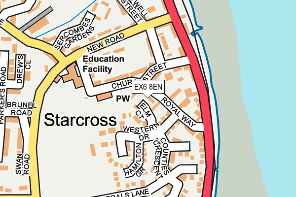 EX6 8EN map - OS OpenMap – Local (Ordnance Survey)