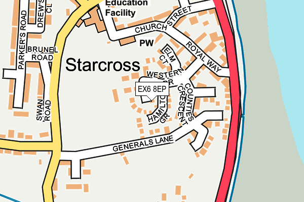 EX6 8EP map - OS OpenMap – Local (Ordnance Survey)