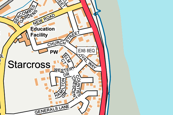 EX6 8EQ map - OS OpenMap – Local (Ordnance Survey)