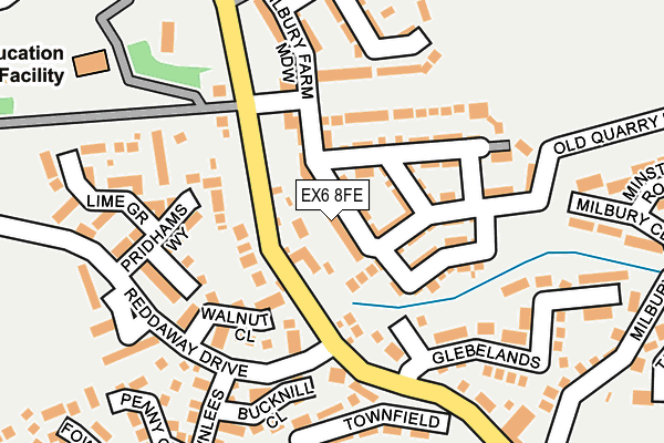 EX6 8FE map - OS OpenMap – Local (Ordnance Survey)