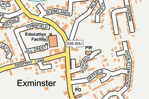 EX6 8HU map - OS OpenMap – Local (Ordnance Survey)