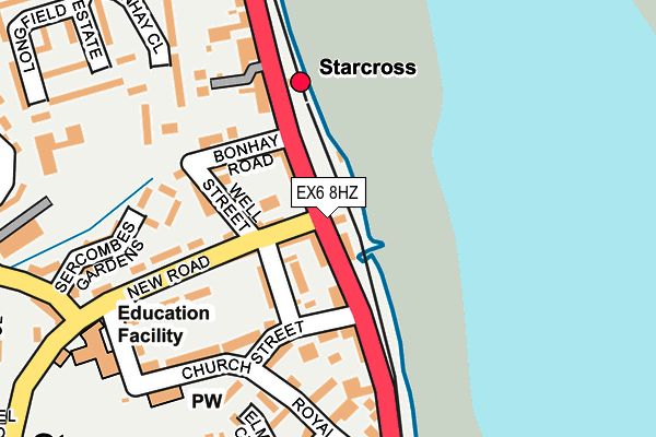 EX6 8HZ map - OS OpenMap – Local (Ordnance Survey)