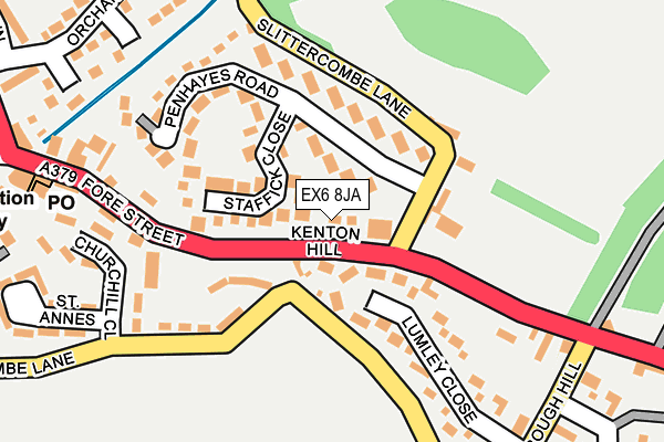 EX6 8JA map - OS OpenMap – Local (Ordnance Survey)