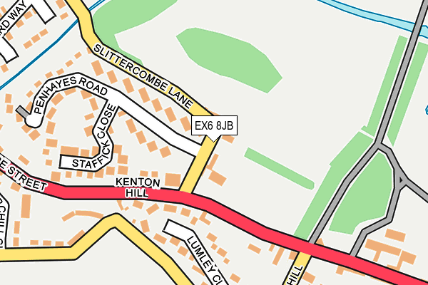 EX6 8JB map - OS OpenMap – Local (Ordnance Survey)