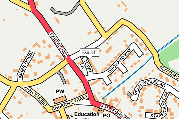 EX6 8JT map - OS OpenMap – Local (Ordnance Survey)