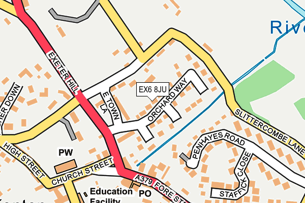 EX6 8JU map - OS OpenMap – Local (Ordnance Survey)