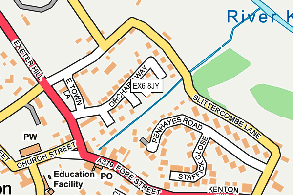 EX6 8JY map - OS OpenMap – Local (Ordnance Survey)
