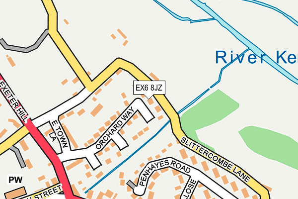 EX6 8JZ map - OS OpenMap – Local (Ordnance Survey)