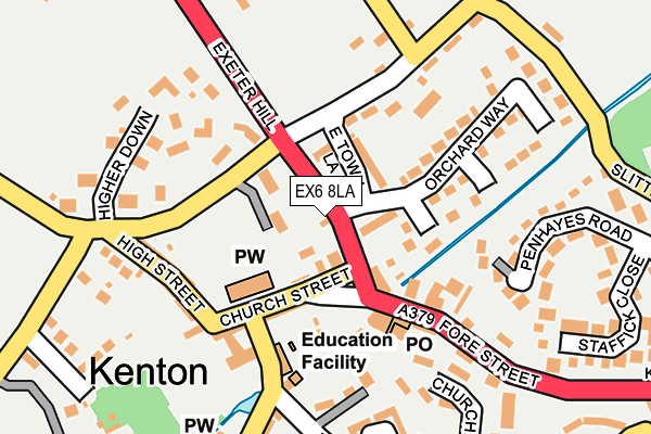 EX6 8LA map - OS OpenMap – Local (Ordnance Survey)