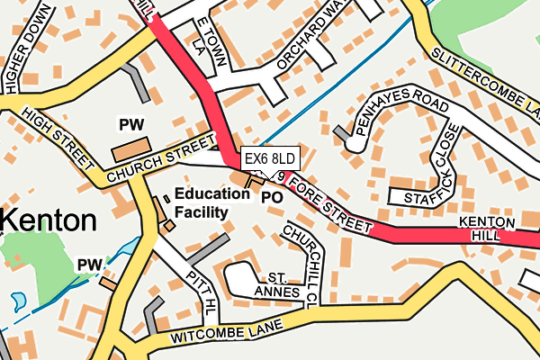EX6 8LD map - OS OpenMap – Local (Ordnance Survey)