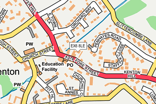 EX6 8LE map - OS OpenMap – Local (Ordnance Survey)