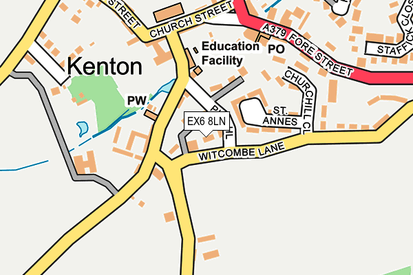 EX6 8LN map - OS OpenMap – Local (Ordnance Survey)