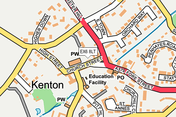 EX6 8LT map - OS OpenMap – Local (Ordnance Survey)