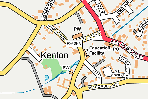 EX6 8NA map - OS OpenMap – Local (Ordnance Survey)