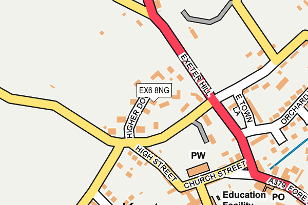 EX6 8NG map - OS OpenMap – Local (Ordnance Survey)