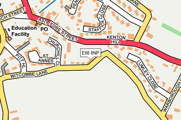 EX6 8NP map - OS OpenMap – Local (Ordnance Survey)