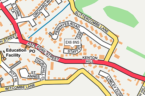 EX6 8NS map - OS OpenMap – Local (Ordnance Survey)
