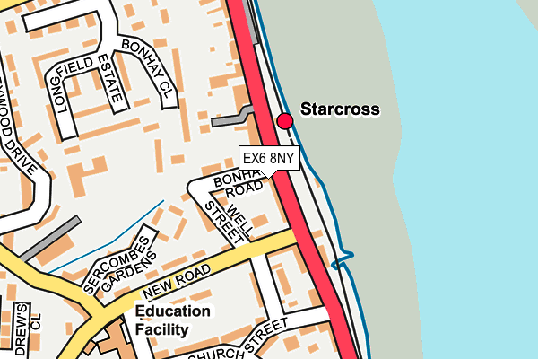 EX6 8NY map - OS OpenMap – Local (Ordnance Survey)