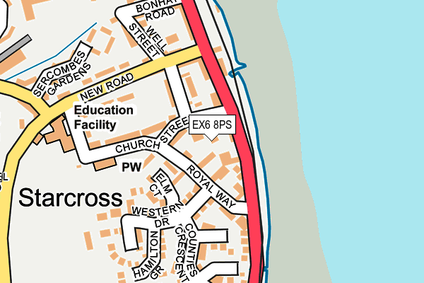 EX6 8PS map - OS OpenMap – Local (Ordnance Survey)