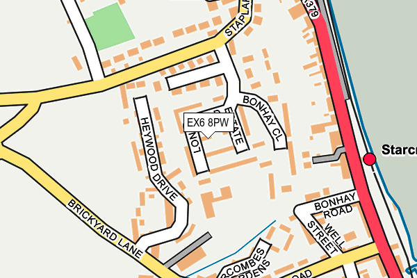 EX6 8PW map - OS OpenMap – Local (Ordnance Survey)