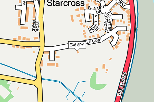 EX6 8PY map - OS OpenMap – Local (Ordnance Survey)