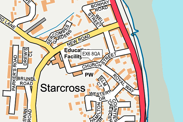 EX6 8QA map - OS OpenMap – Local (Ordnance Survey)