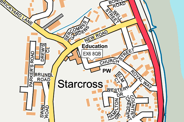 EX6 8QB map - OS OpenMap – Local (Ordnance Survey)