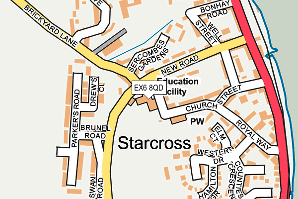 EX6 8QD map - OS OpenMap – Local (Ordnance Survey)